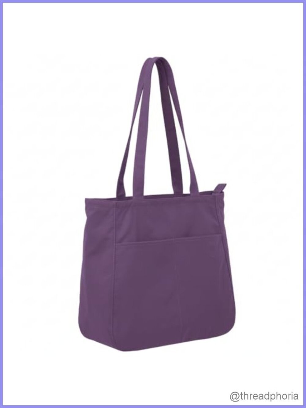 Lightweight Nylon Tote Bag with Zipper, Shoulder Handbag for Women Travel Work